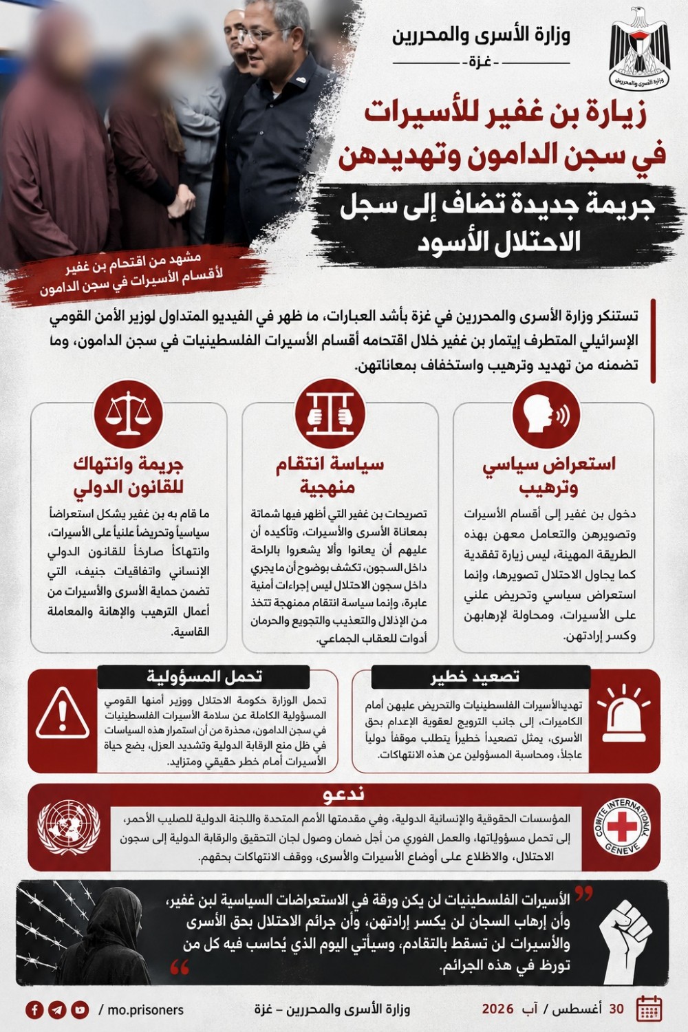 وزارة الأسرى: استعراض 