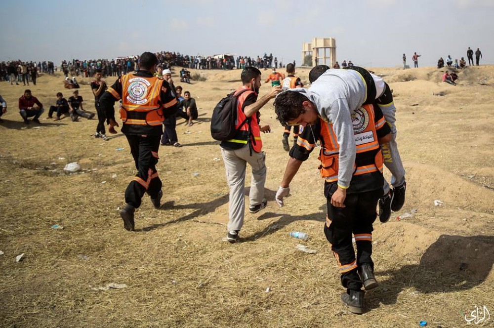 إصابة متظاهرين شرقي غزة