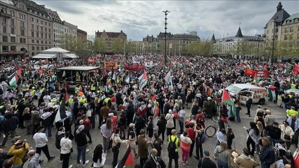 مظاهرة في ستوكهولم تنديداً بالهجمات الإسرائيلية على غزة ولبنان