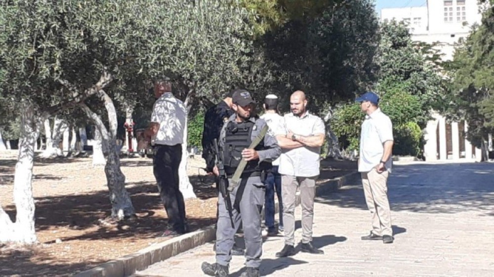 وزير الزراعة الإسرائيلي برفقة مستوطنين في باحات الأقصى