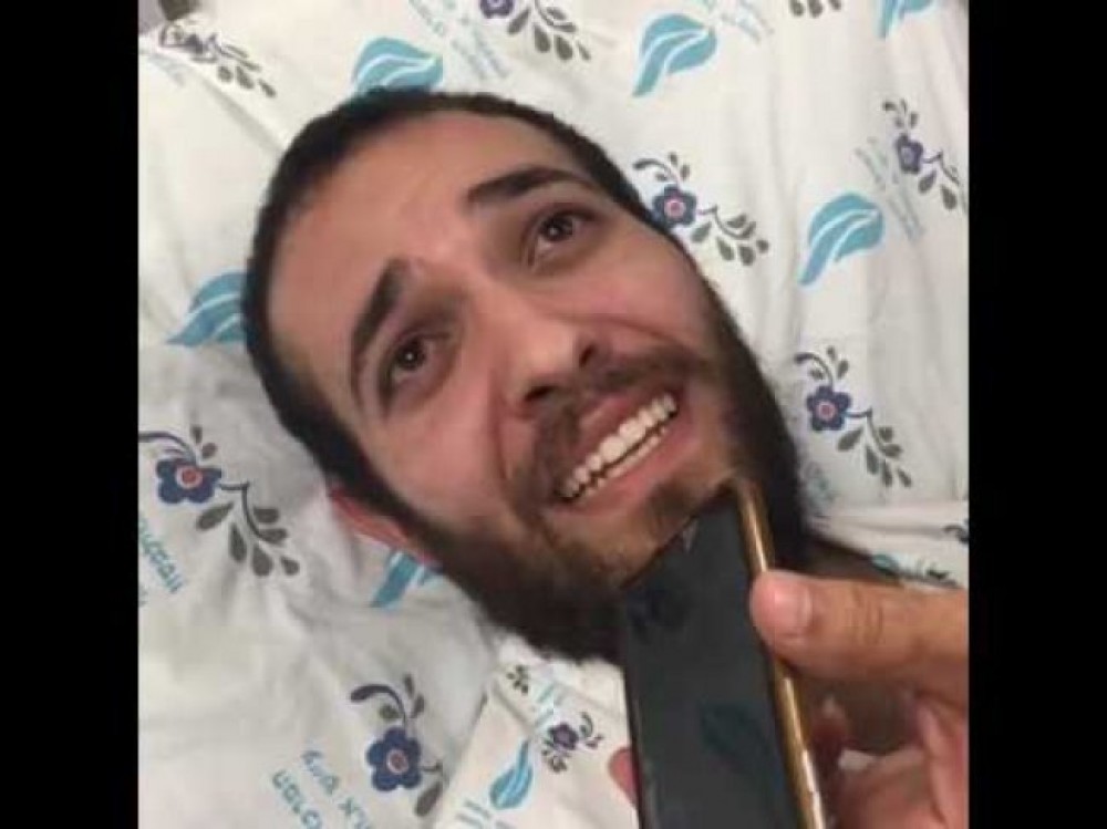 الأسير محمد البلبول خلال إضرابه