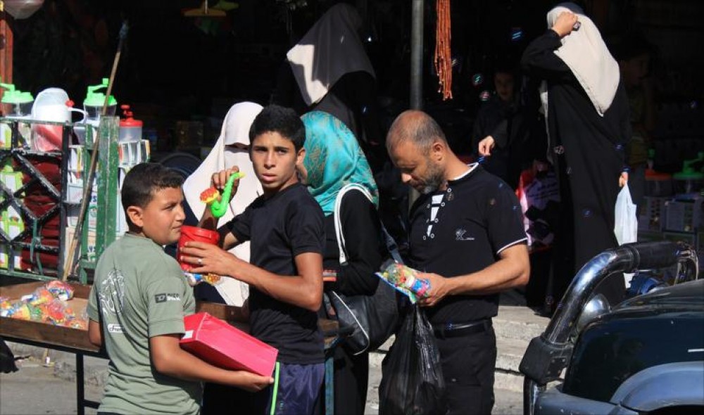 أطفال باعة في غزة 
