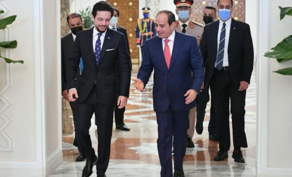 السيسي يبحث مع ولي عهد الأردن جهود إعمار غزة ووقف إطلاق النار