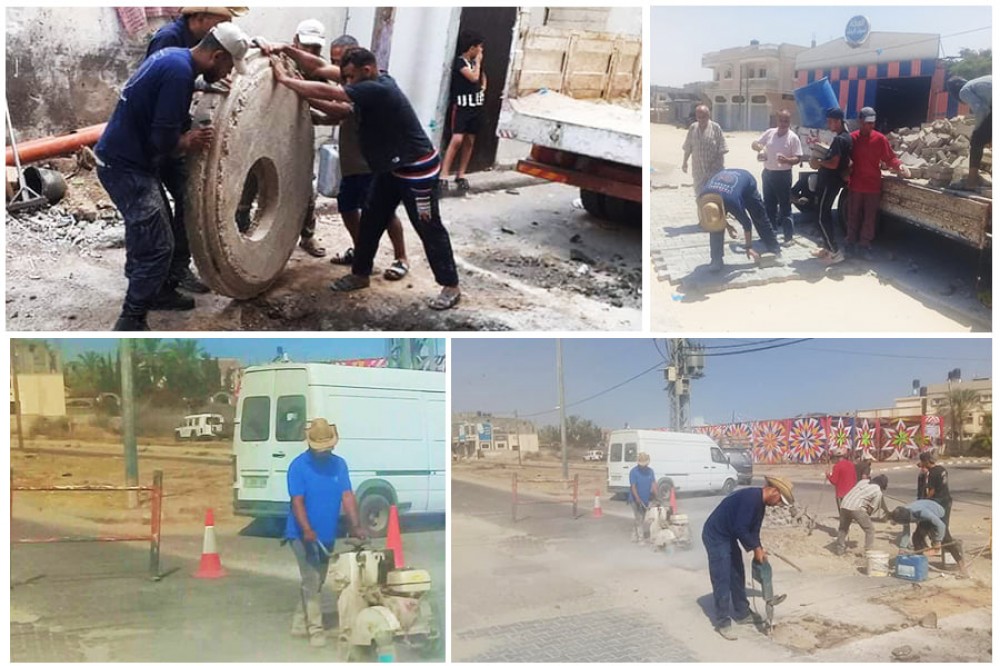 تنفيذ أعمال صيانة للطرق عبر تطبيق 