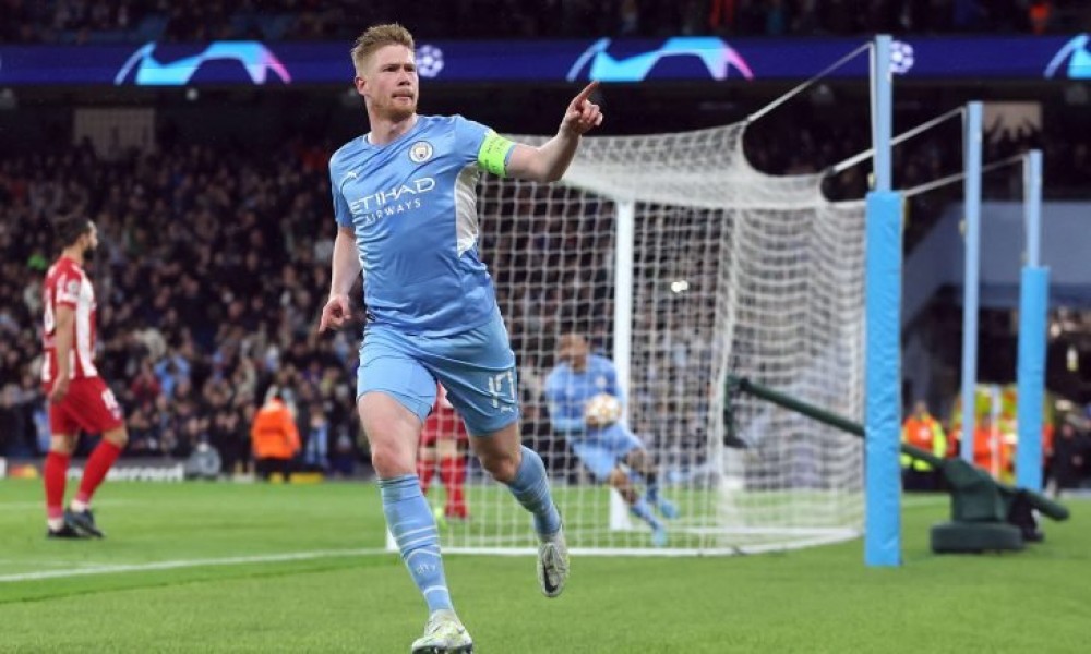 دي بروين يهدي سيتي الفوز بهدف على أتليتيكو في دوري الأبطال