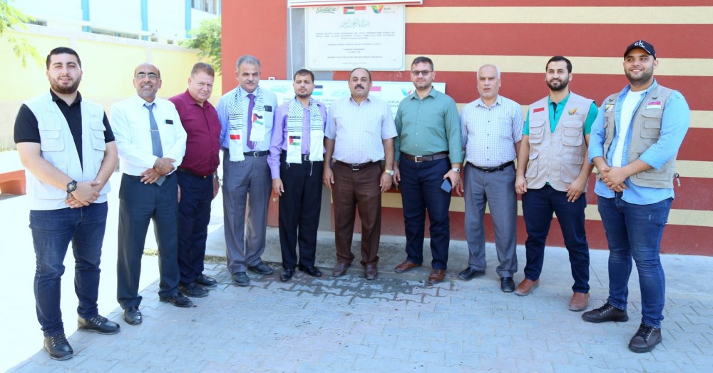 تعليم خان يونس يفتتح بئر مياه ومحطة تحلية في مدرسة عمر الأغا الثانوية للبنين