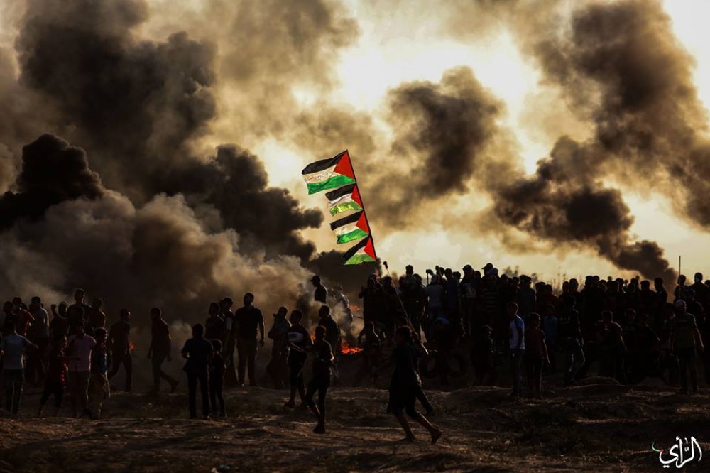 المشاركة الواسعة أمس في مسيرات العودة - تصوير عطية درويش