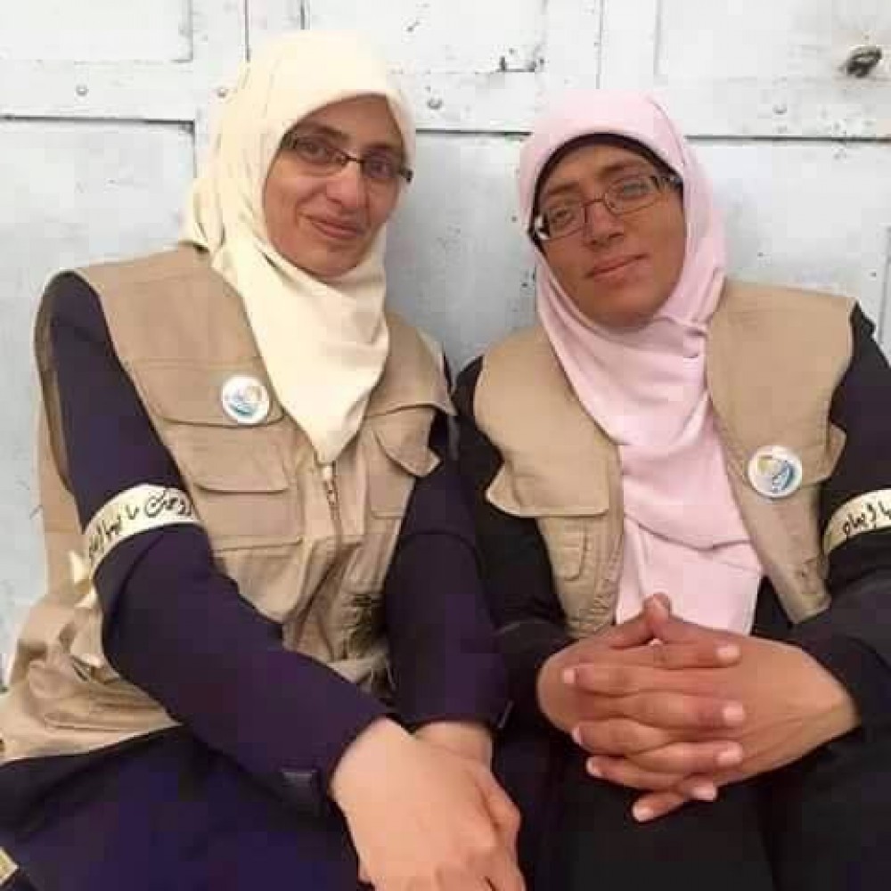 المعلمتين في المسجد الأقصى المبارك خديجة خويص وهنادي الحلواني