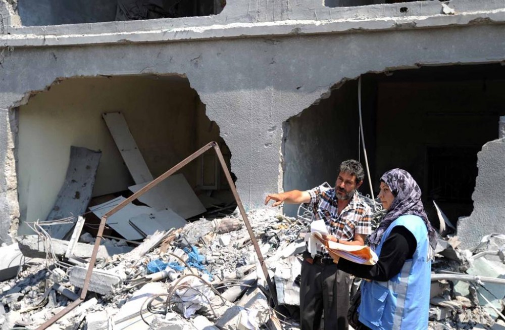 الأونروا تجري بحث للمنازل المدمرة