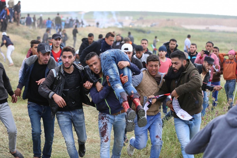 إصابة أحد المواطنين في مسيرة العودة شرق مدينة غزة