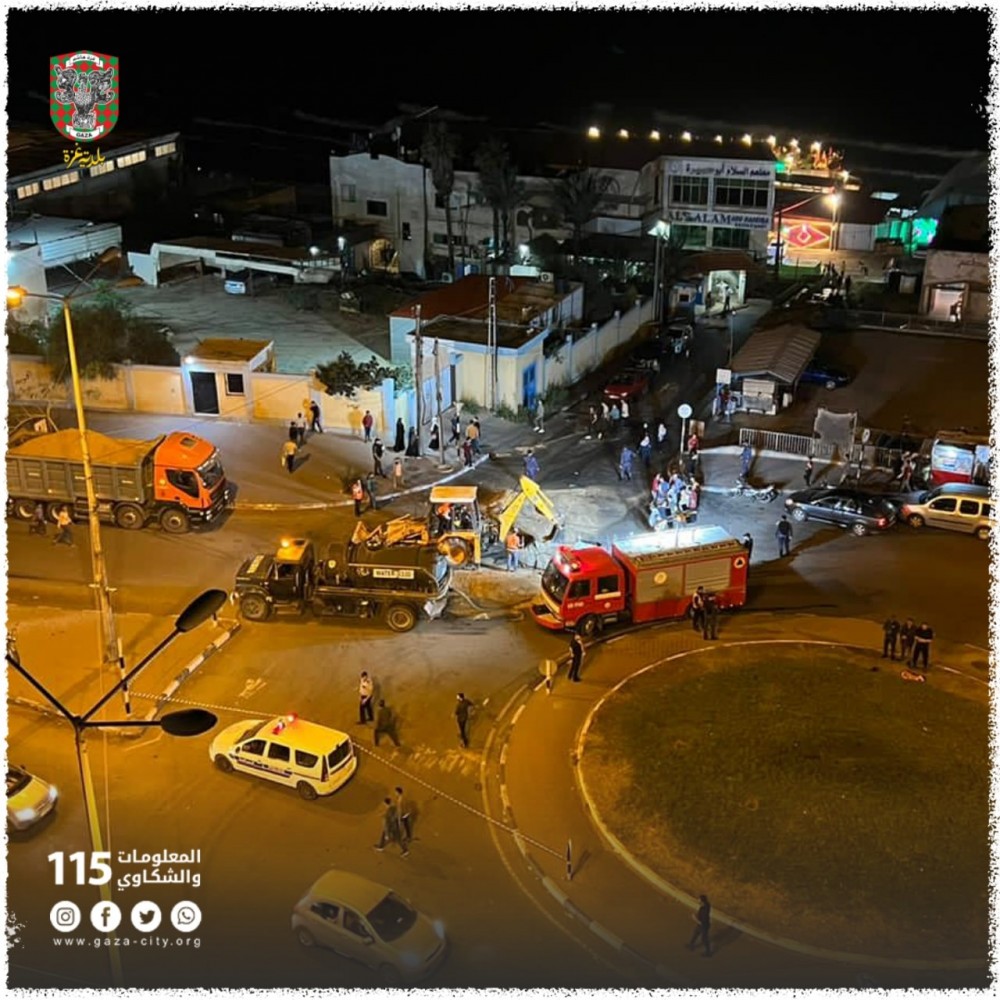 انفجار خط صرف صحي