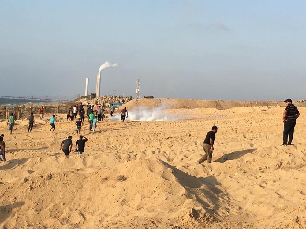 قمع الاحتلال للمسيرة البحرية شمال غزة