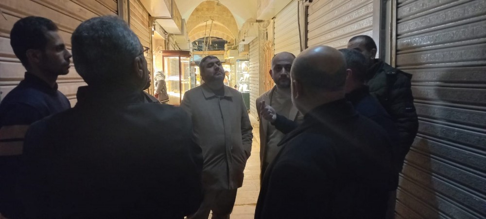 وكيل السياحة يتفقد مشروع ترميم سوق القيسارية ليلاً
