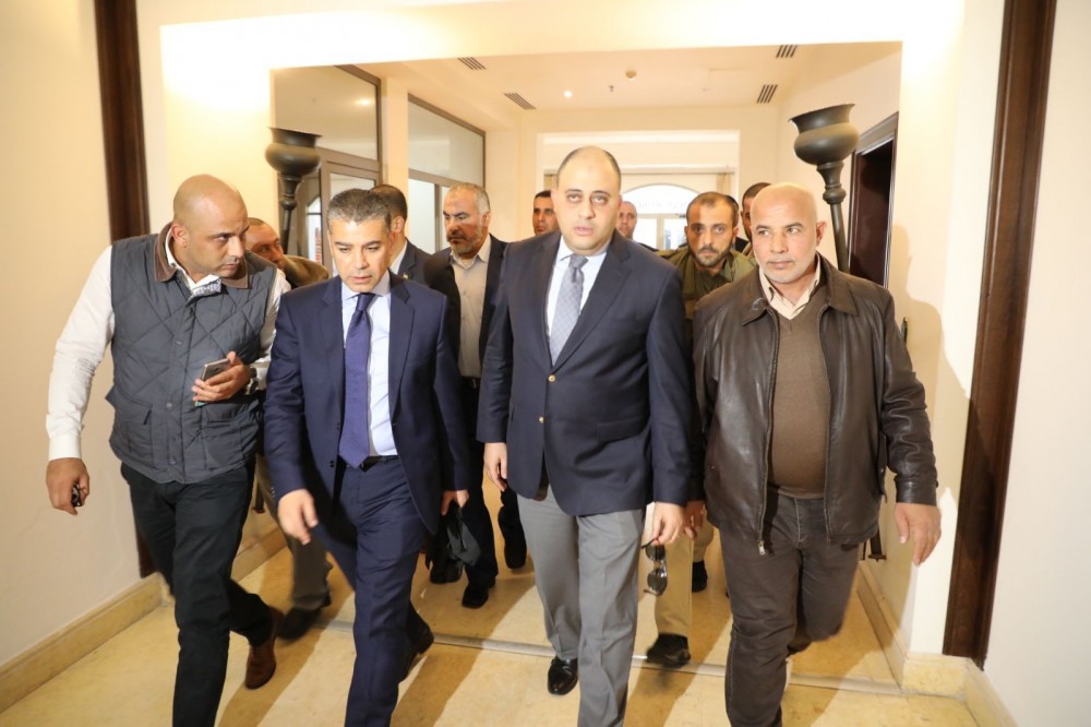أعضاء من الوفد الأمني المصري خلال تواجدهم بغزة 
