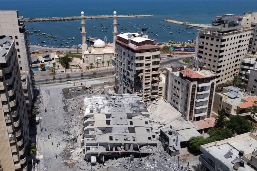 برج هنادي الذي دمره الاحتلال خلال العدوان