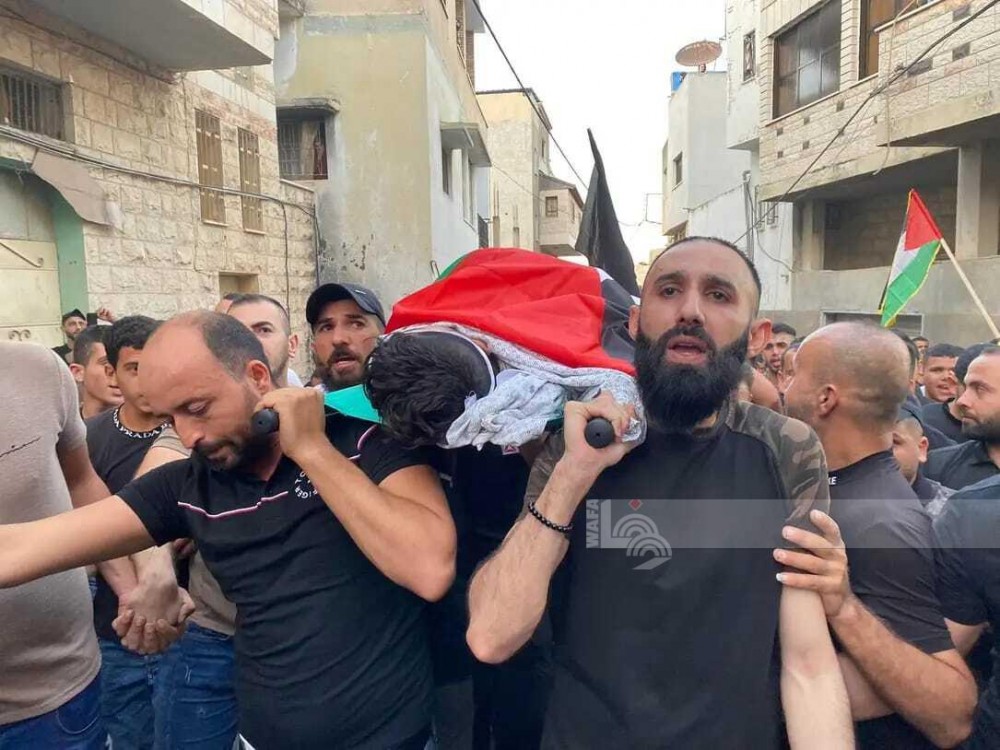 تشييع جثمان الشهيد الطفل محمود سمودي في بلدة اليامون