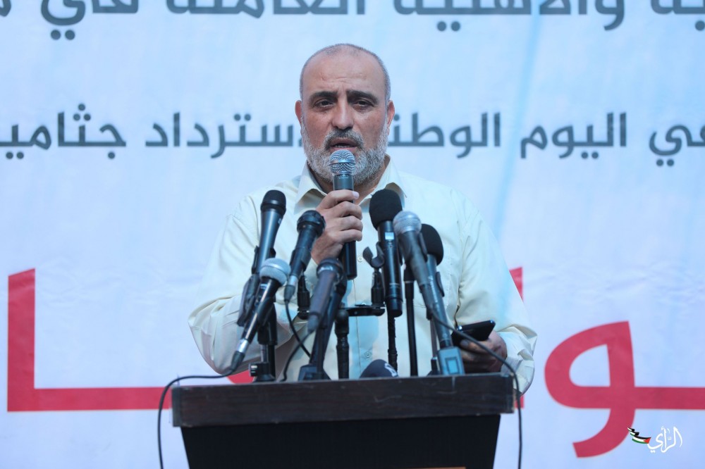 المدهون خلال كلمته في الفعالية 