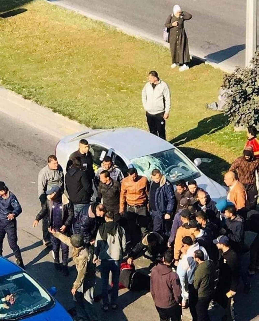 لحظة وقوع الحادث 