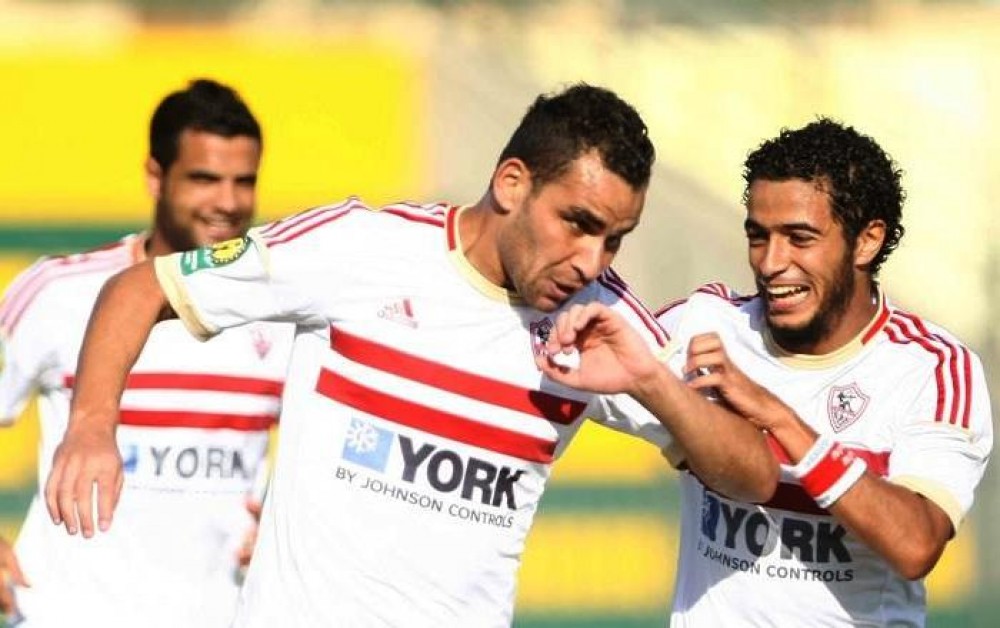 احتفال لاعبي الزمالك أثناء المباراة