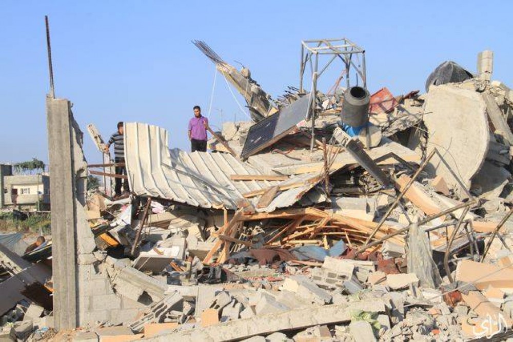 بيوت مهدمة بسبب قصف الاحتلال خلال العدوان 