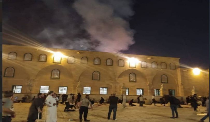 IOF set fire to Al-Aqsa mosque