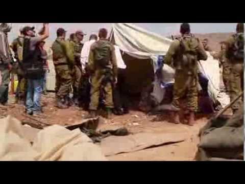 Israeli army destroy ICRC tents for Khirbet Makhoul villagers